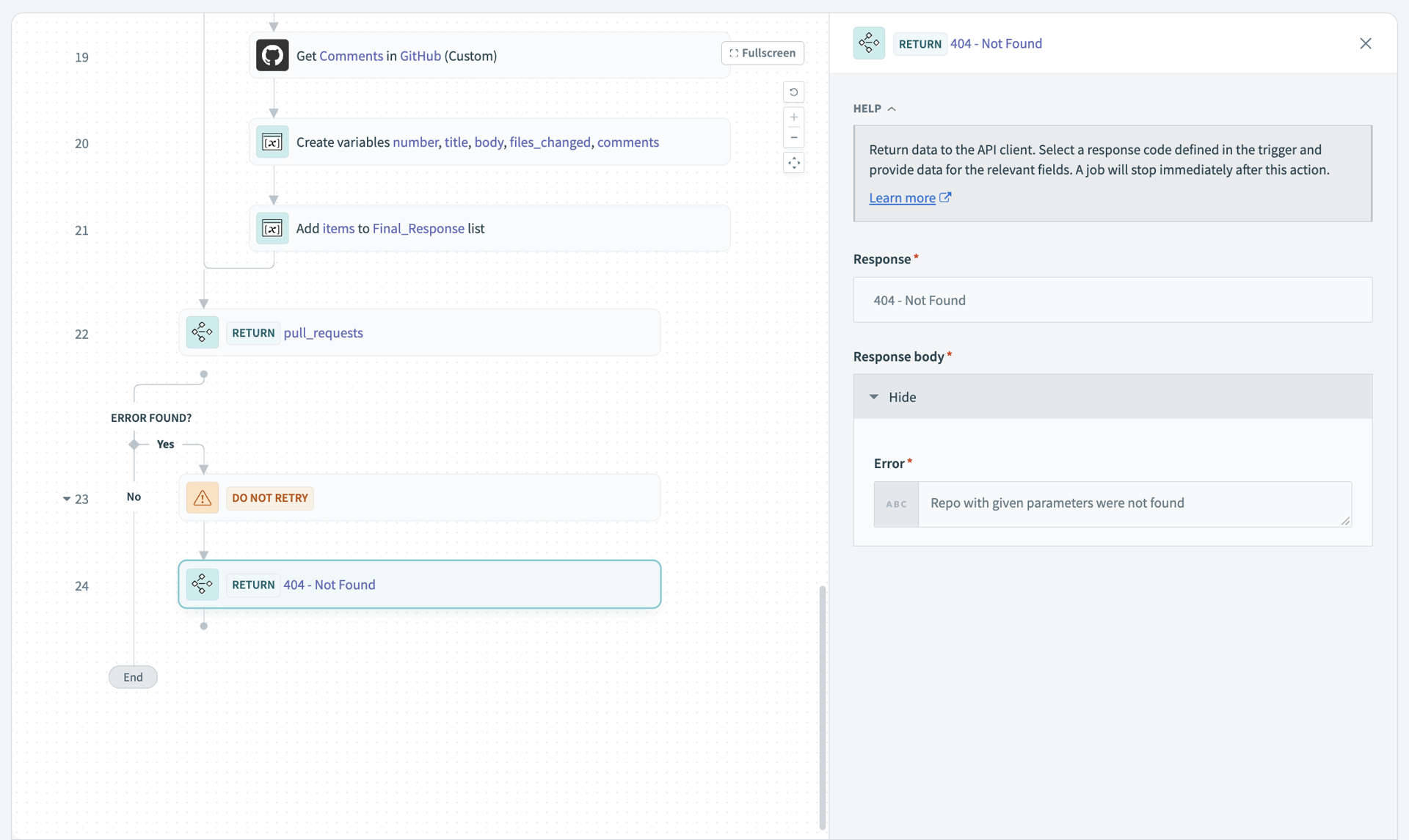MCP tool with standard HTTP error code
