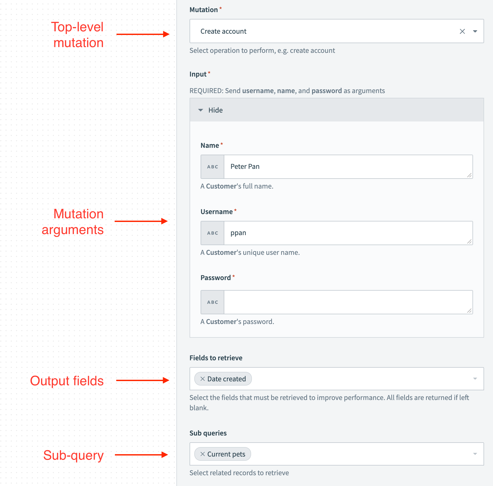 Input fields