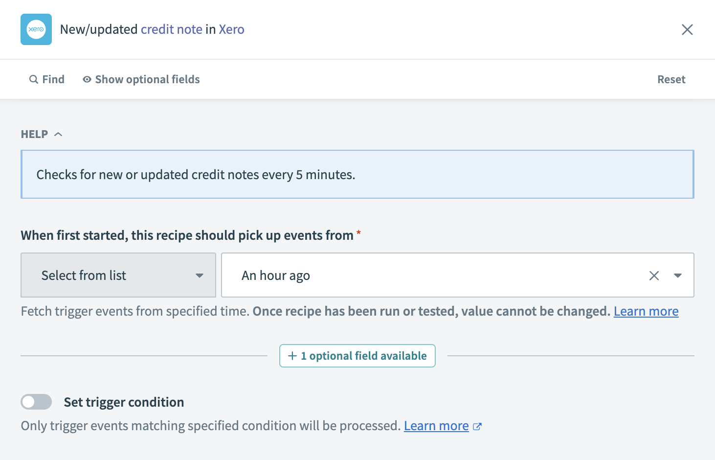 New/updated credit note trigger