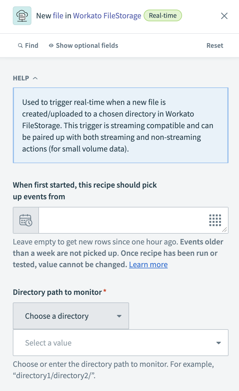 Configure the New file in FileStorage trigger