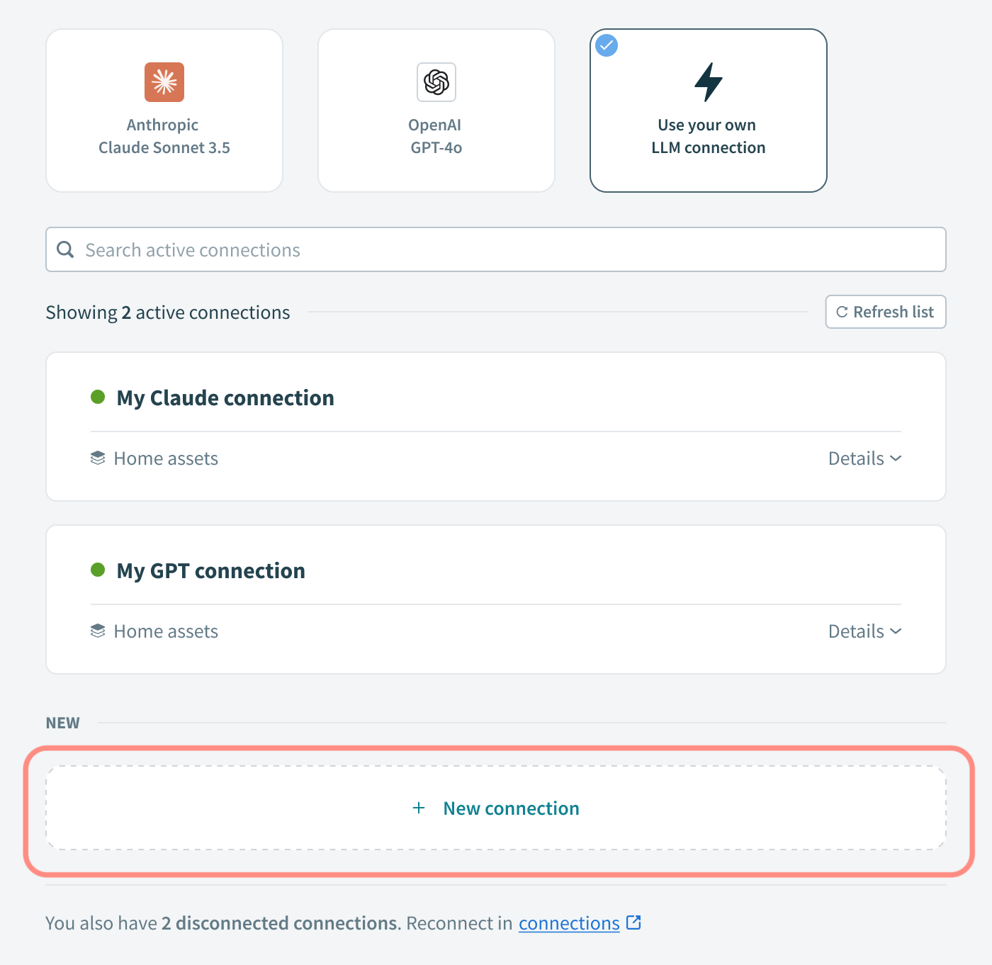Click New connection