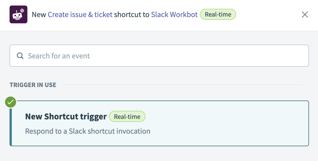 New shortcut trigger