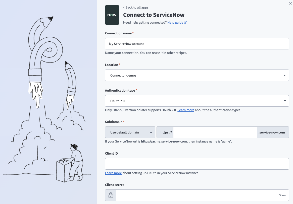 OAuth 2.0 connection