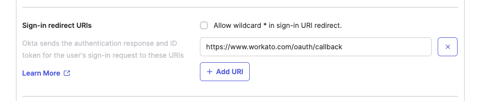 Sign-in redirect URIs