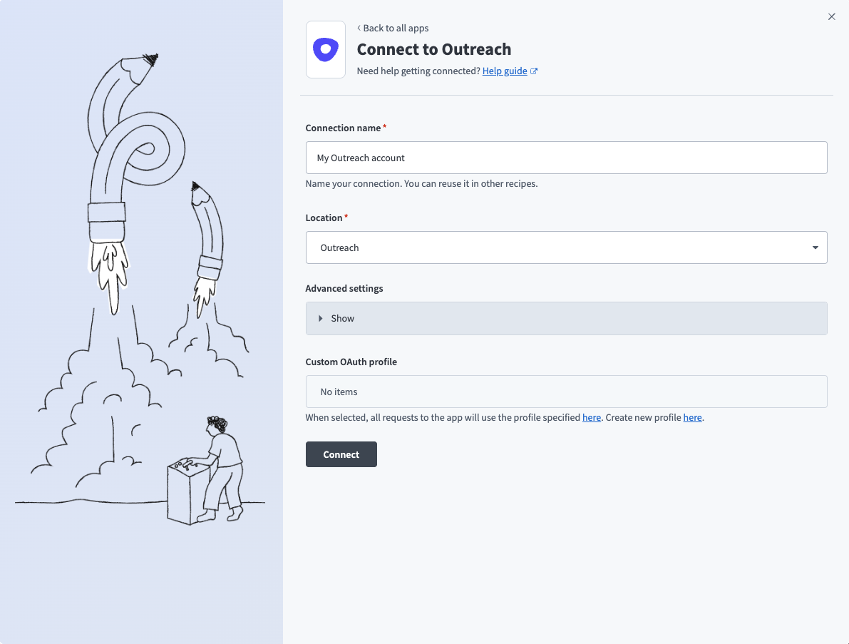 Set up your Outreach connection