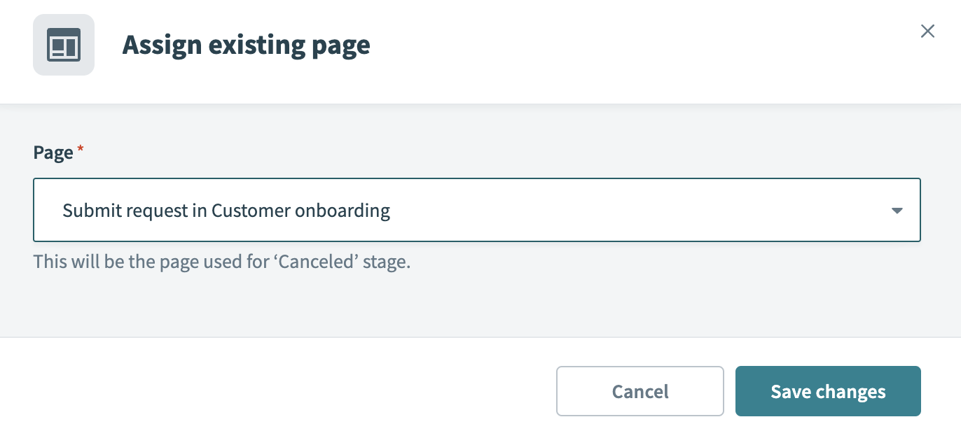 Assign an existing page