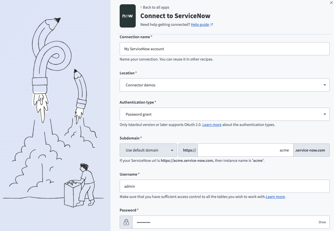 Username/Password connection