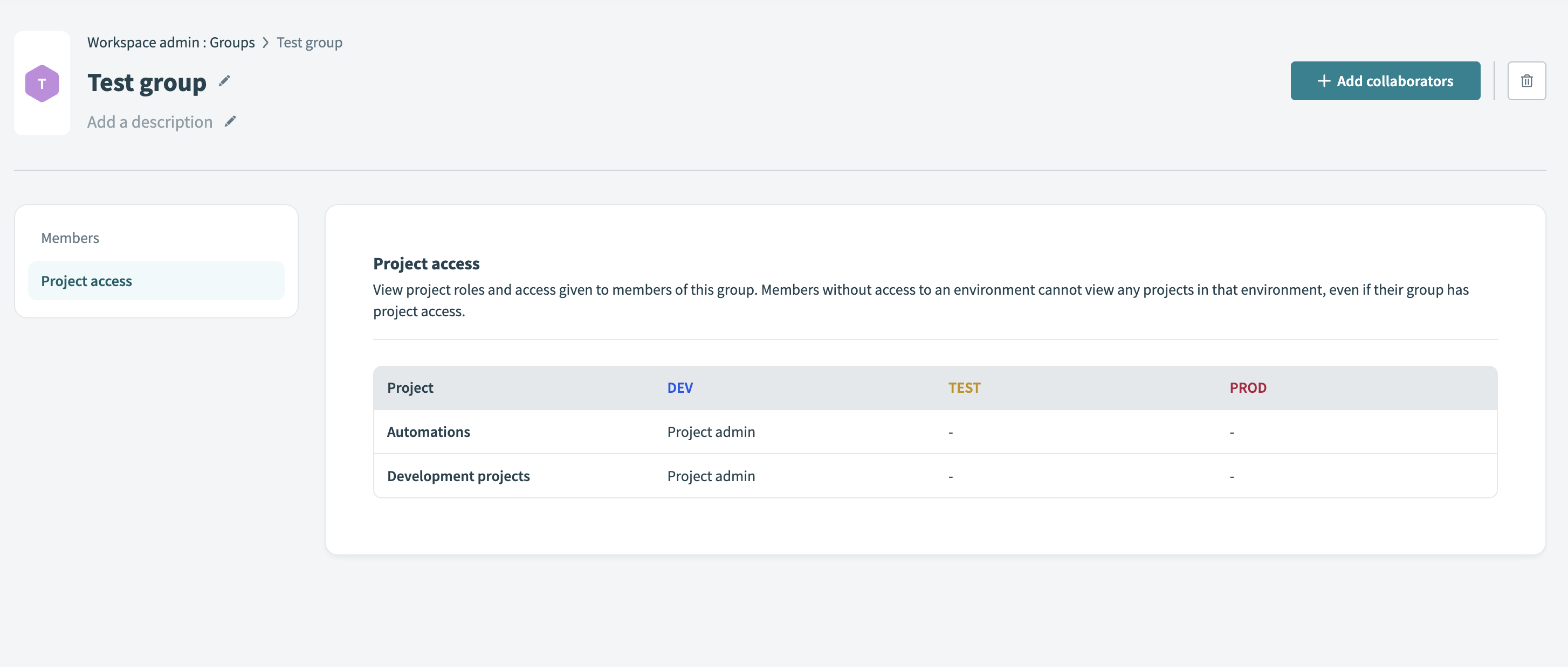 Project access