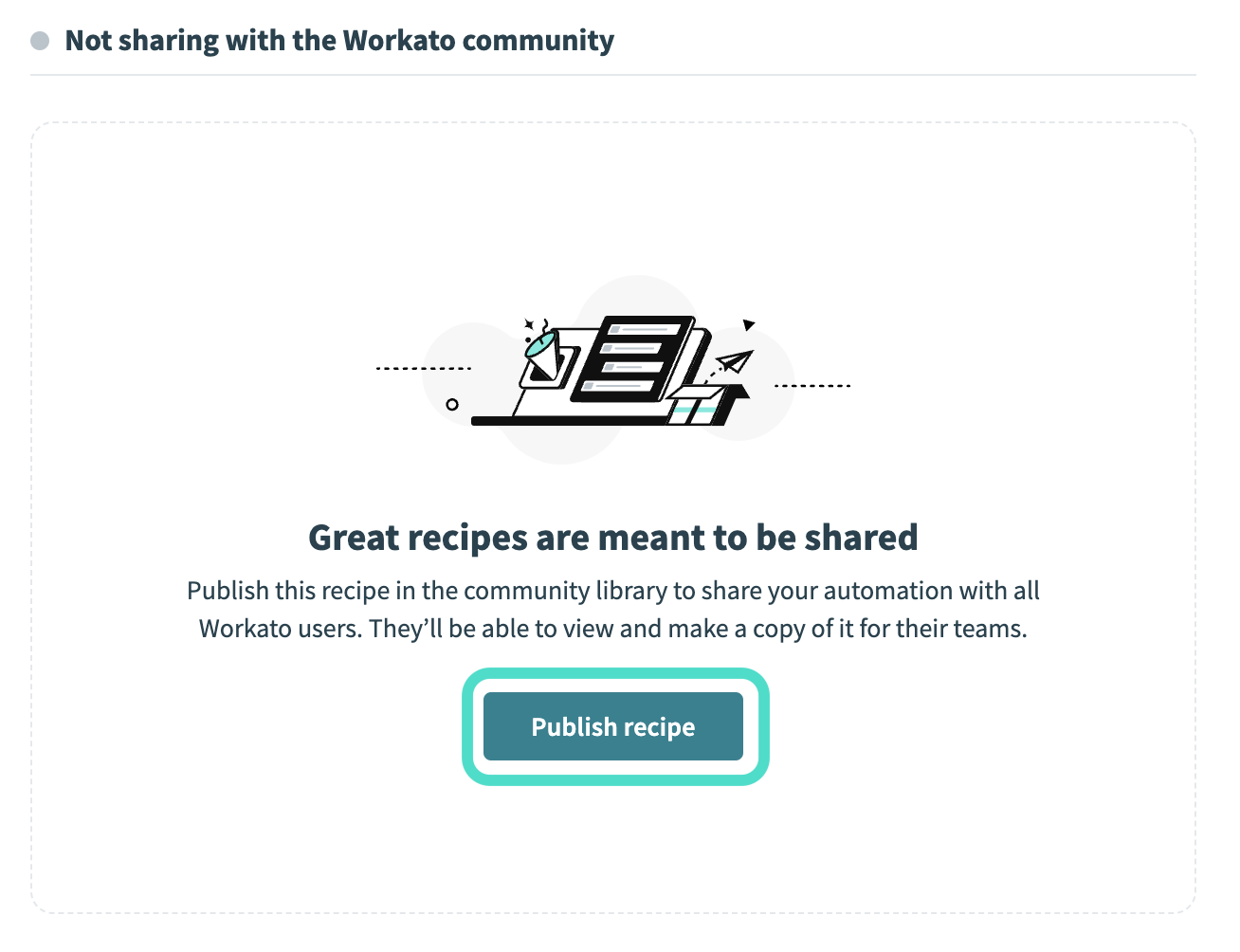 Click Publish recipe