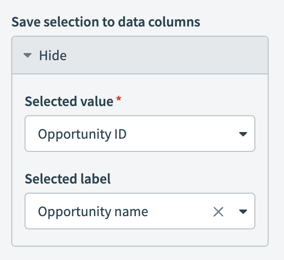 Save value and label to data columns