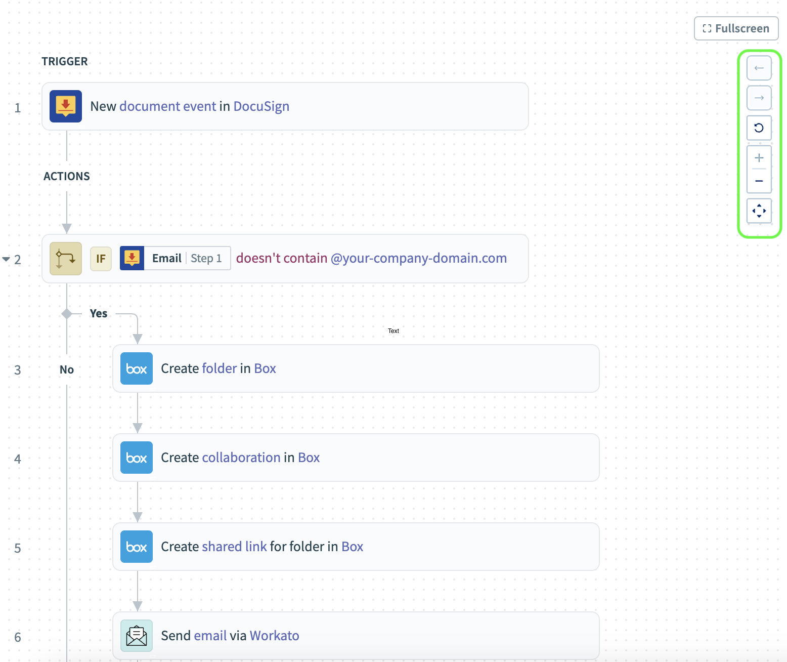 Recipe editor buttons