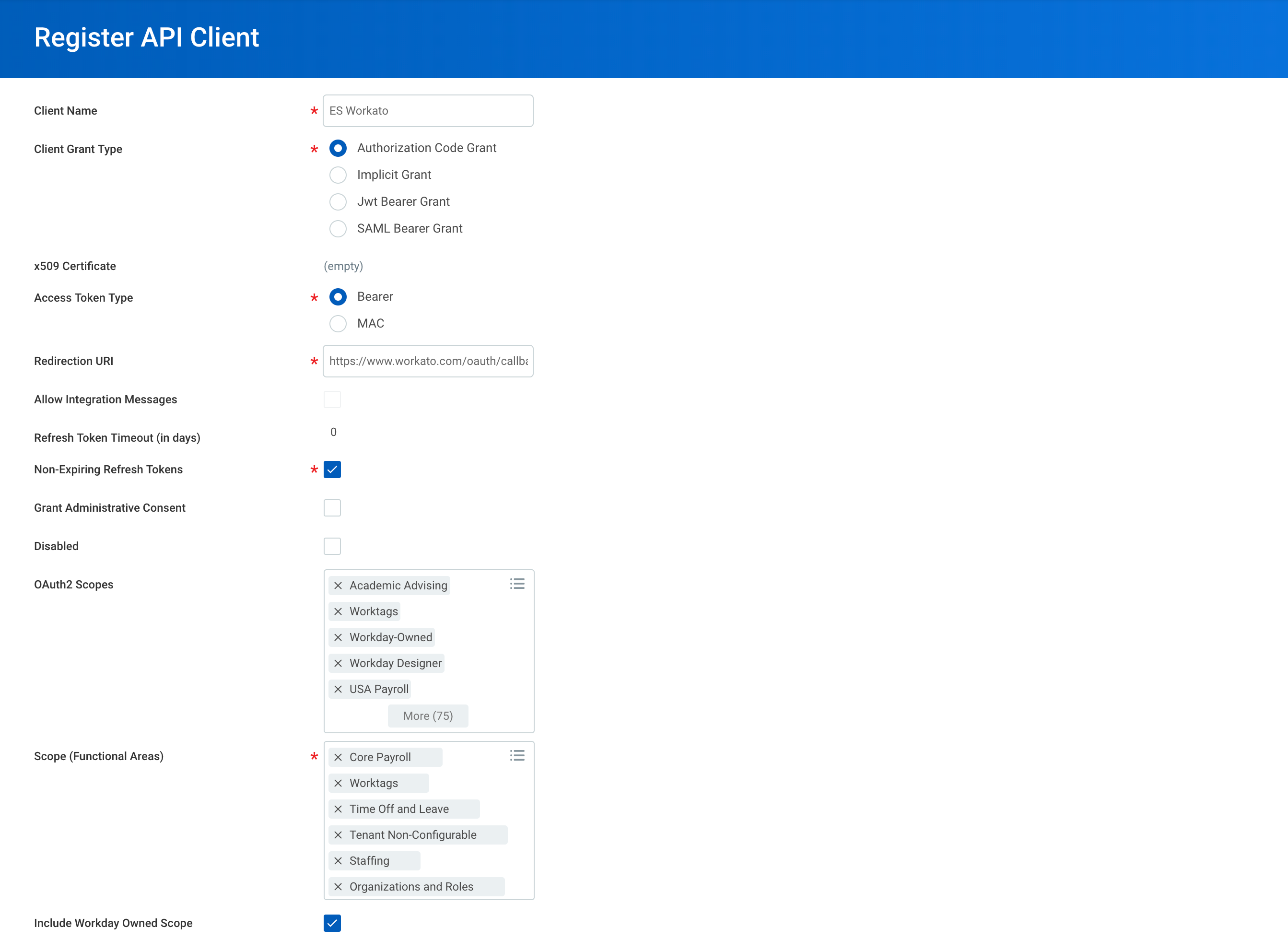 Register API Client