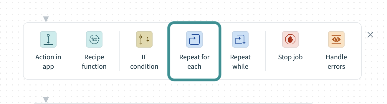 Select Repeat for each