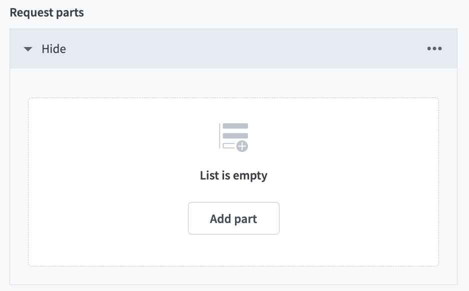 The Request parts section