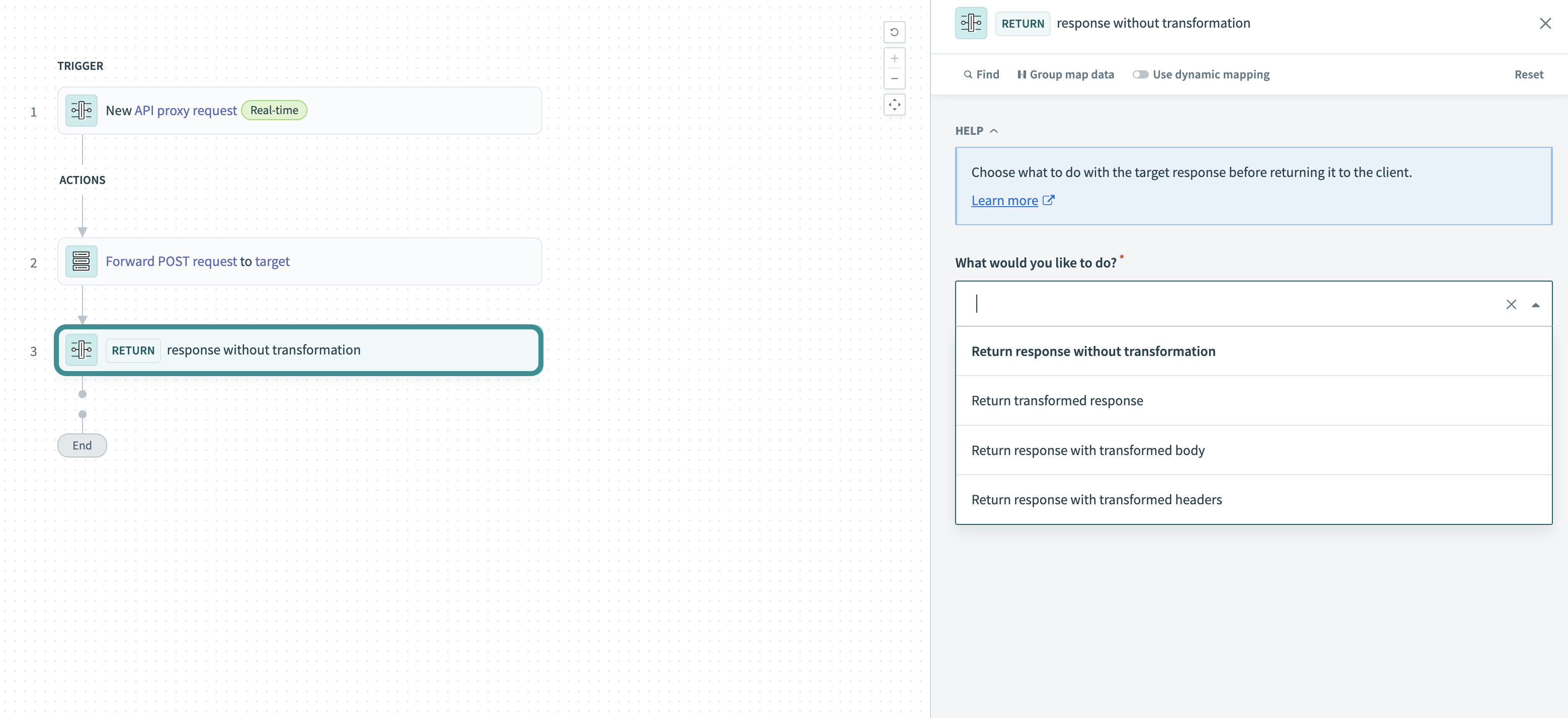 API proxy transformation flow