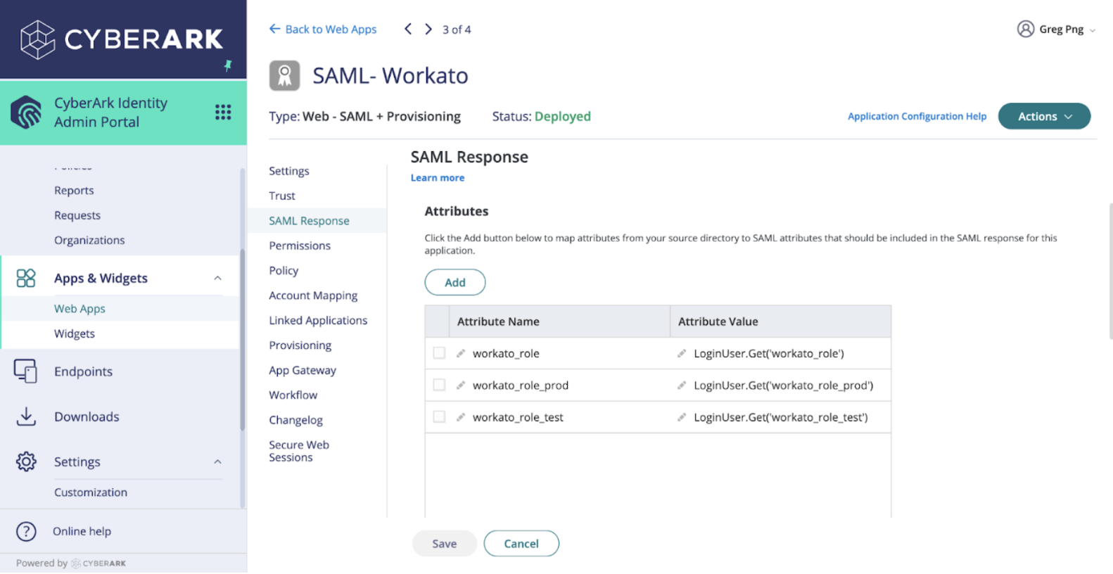 SAML Response app