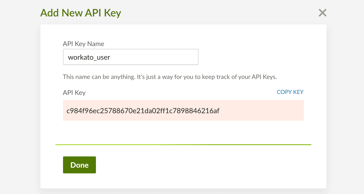 API キーを保存する
