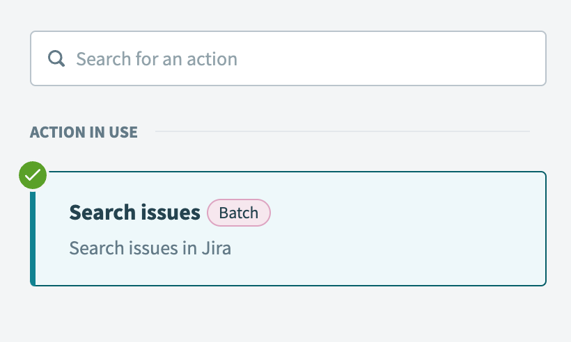 Select the Search issues batch action