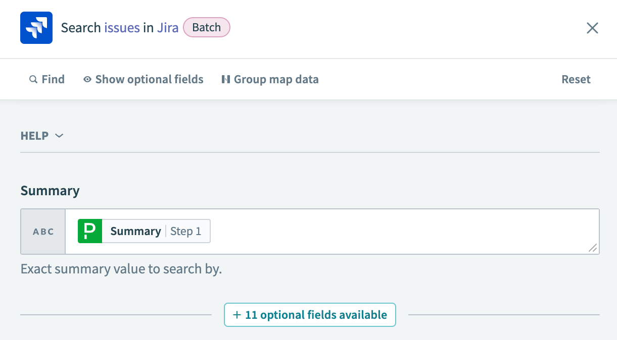 Map the Summary datapill