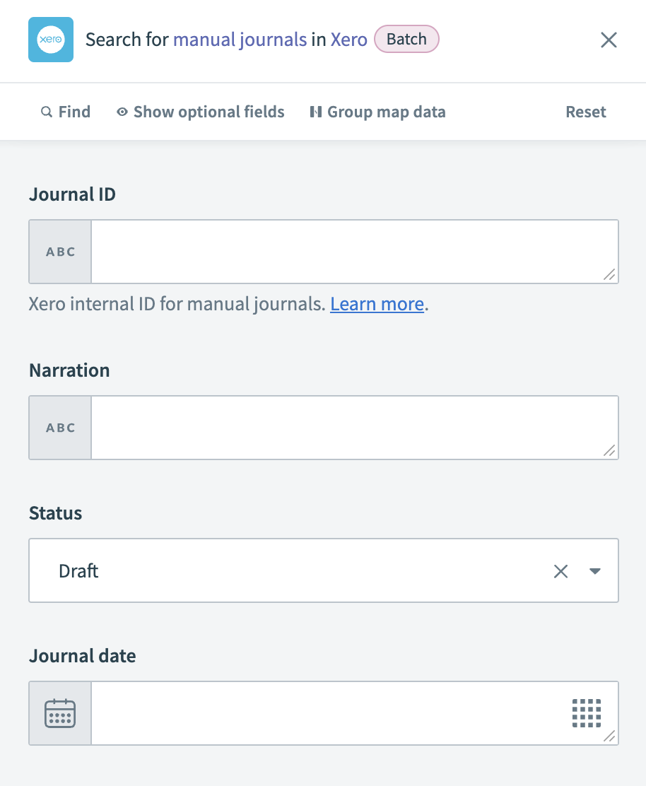 Search manual journals action