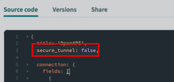 The secure_tunnel key in connector source code