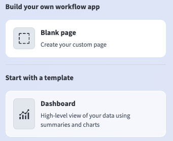 Select Dashboard as your template