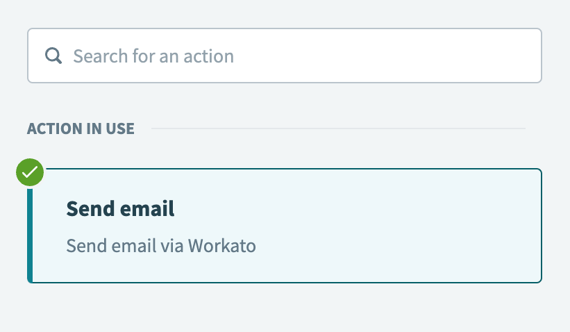 Select the Send email action