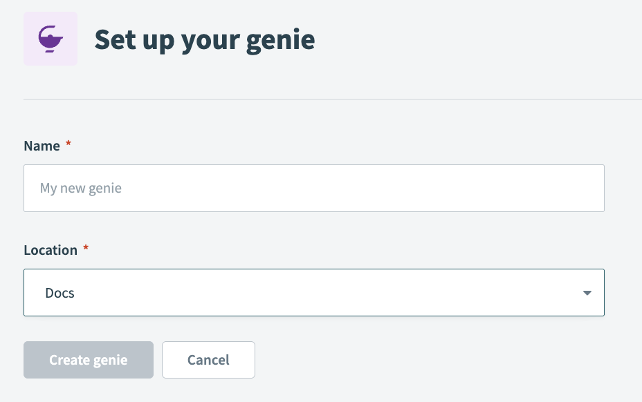 Set up your genie