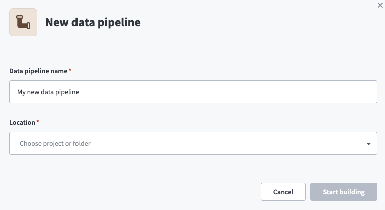 Data pipeline setup