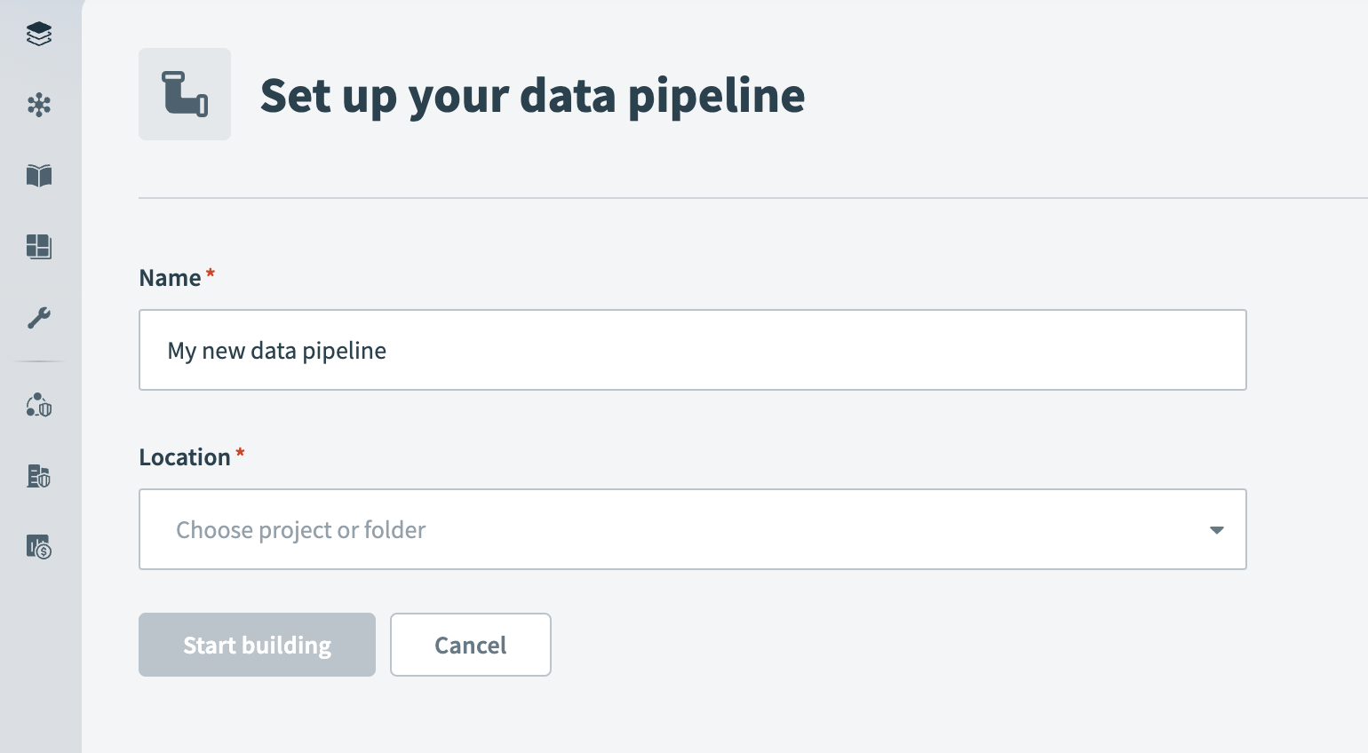 Data pipeline set up