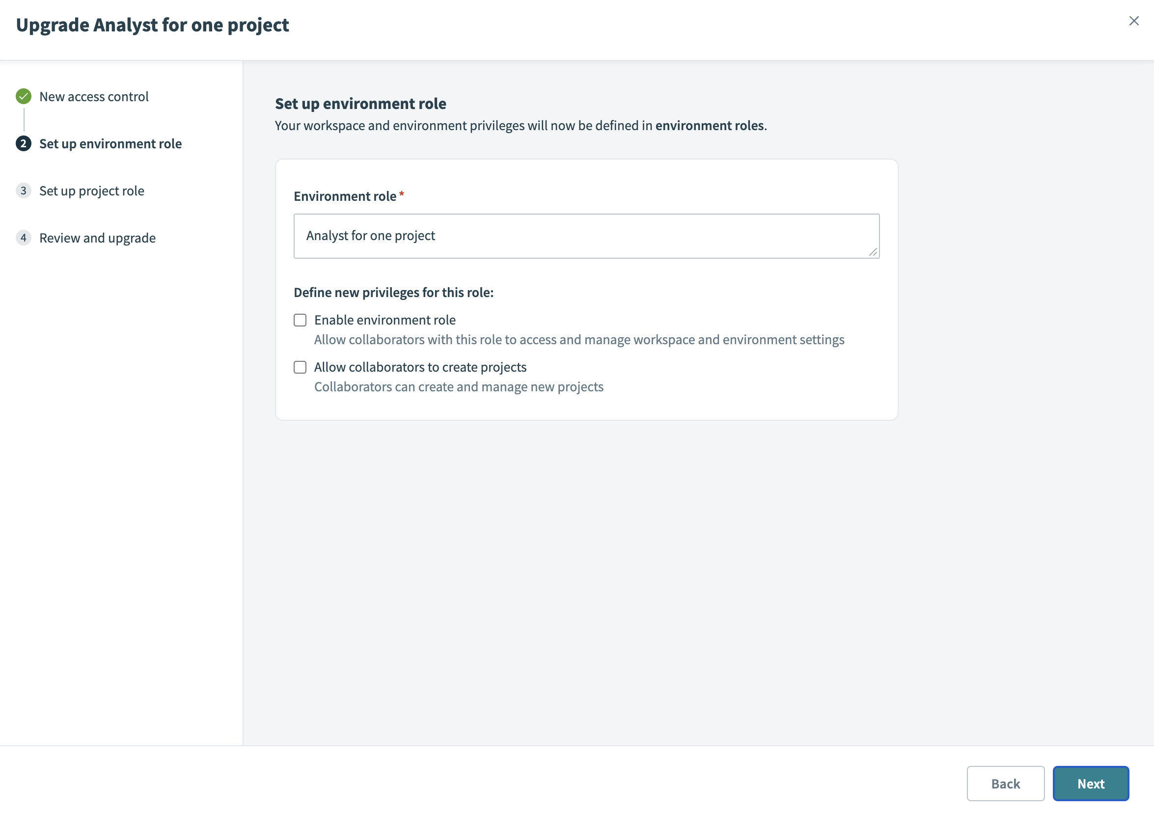 Set up environment role