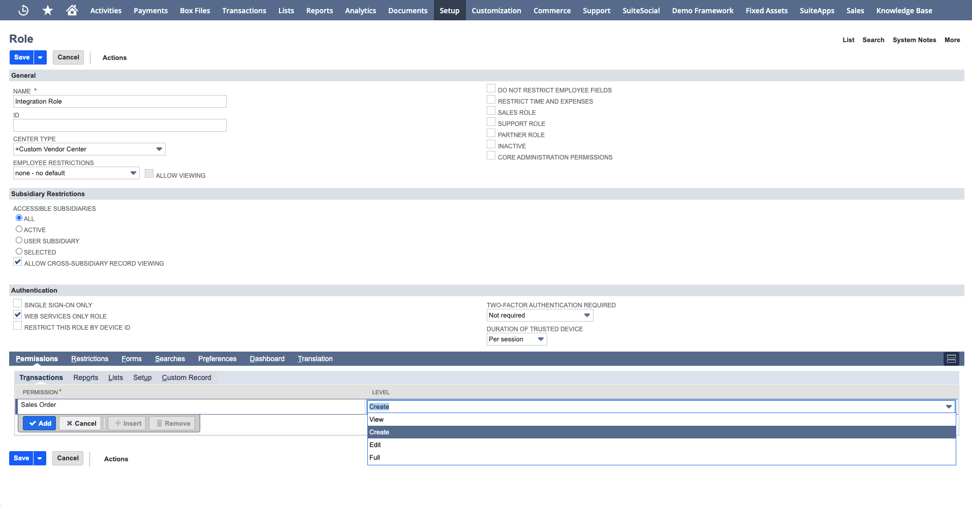 Set up integration-specific permissions