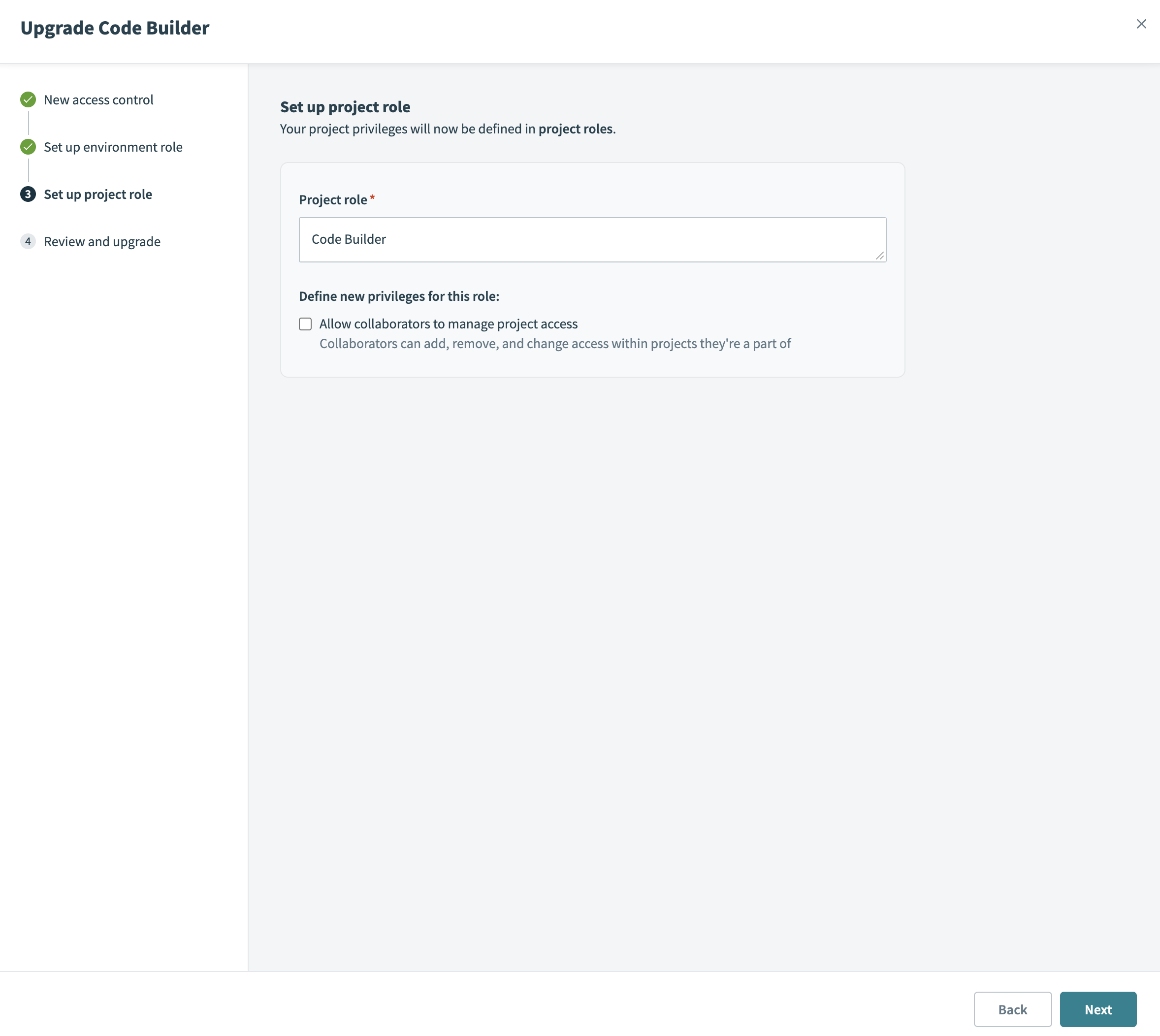 Set up project role