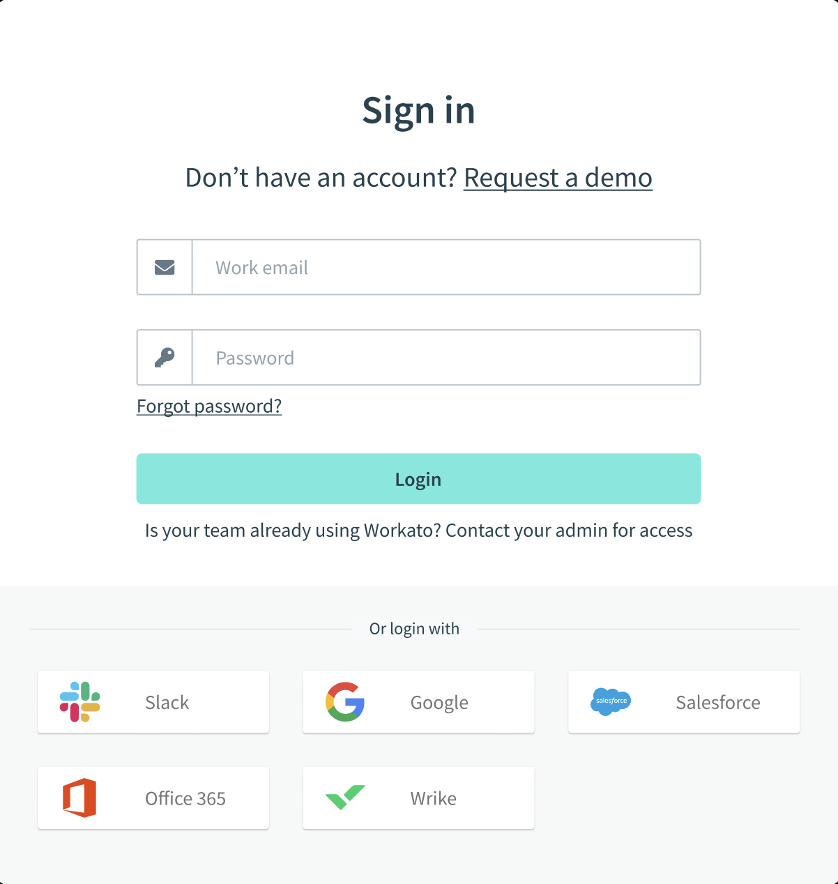Sign in to Workato