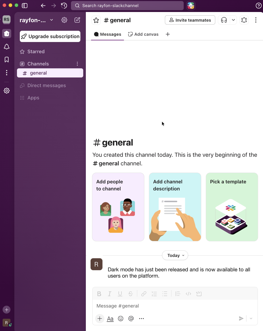 Successful Slack post