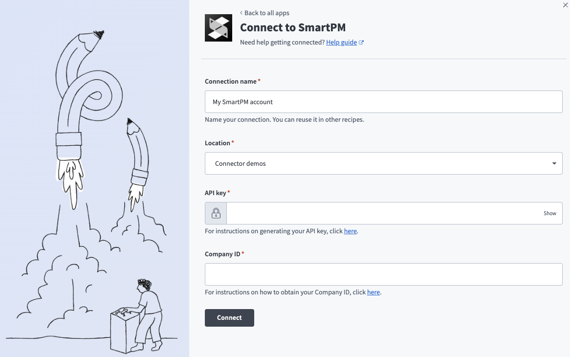 SmartPM connection setup
