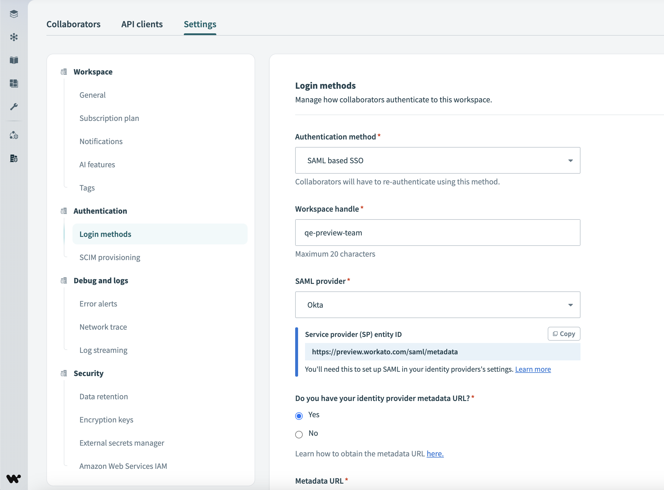 SAML-based SSO configuration