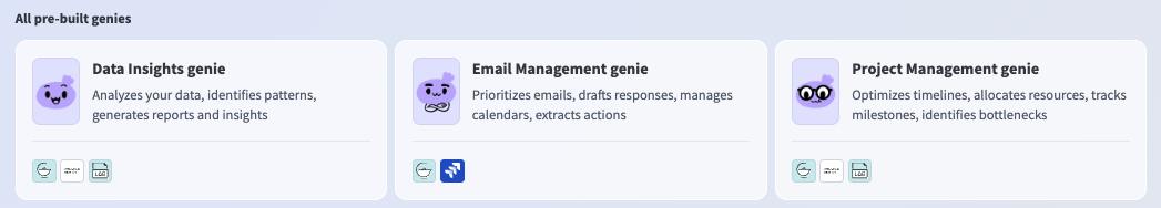 All pre-built genies