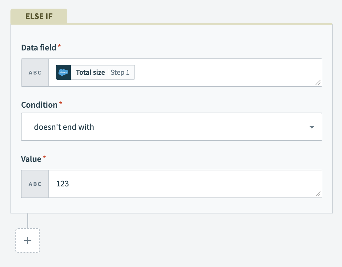 Comparing number types for doesn't end with condition