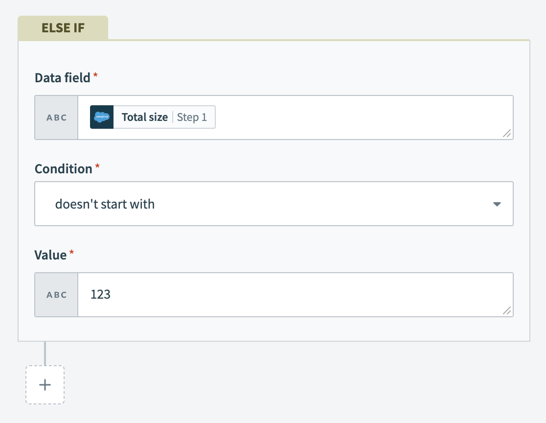 Comparing number types for doesn't start with condition