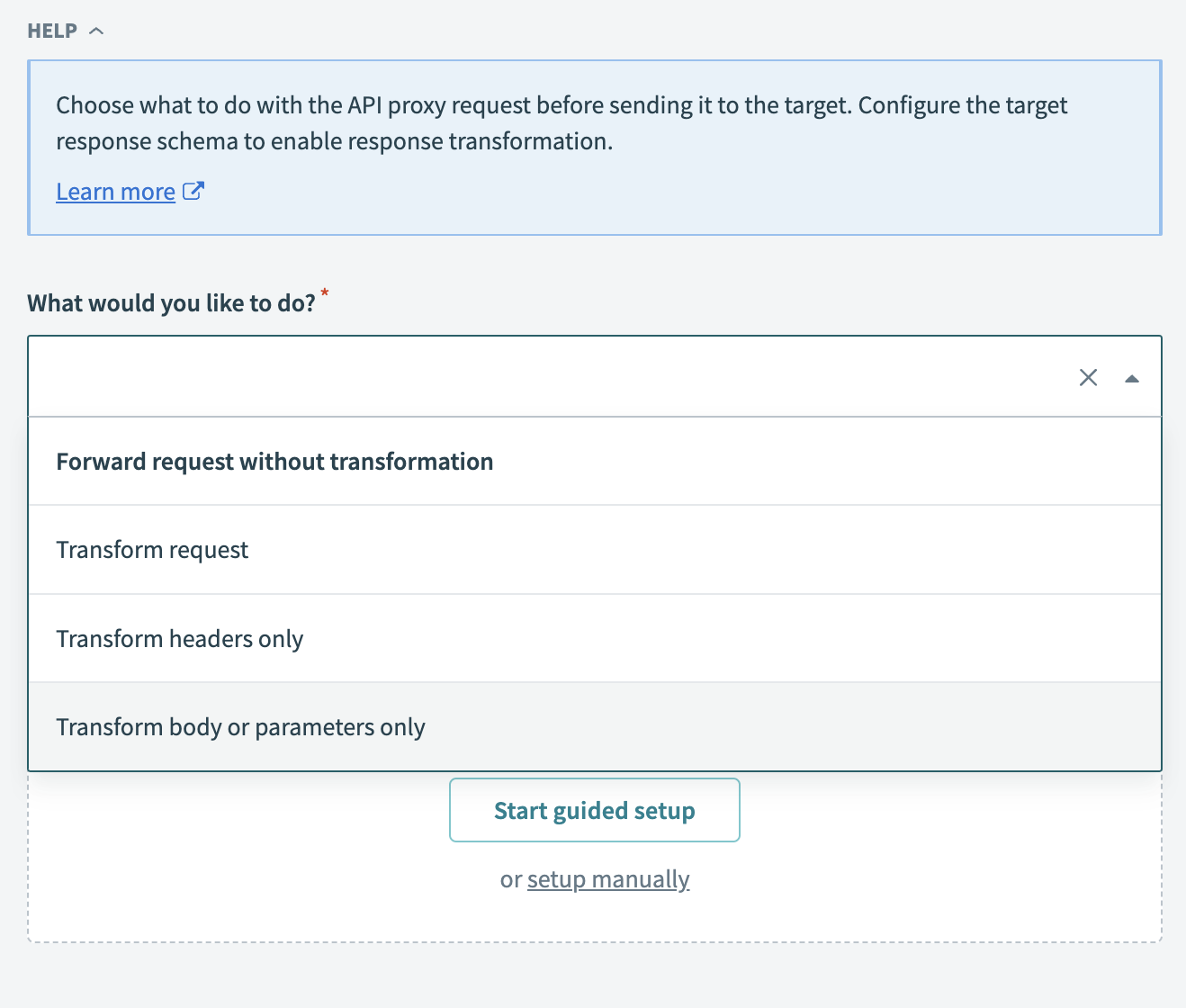 Choose what to do with the API proxy request