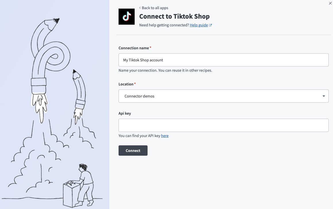 TikTok Shop connection setup