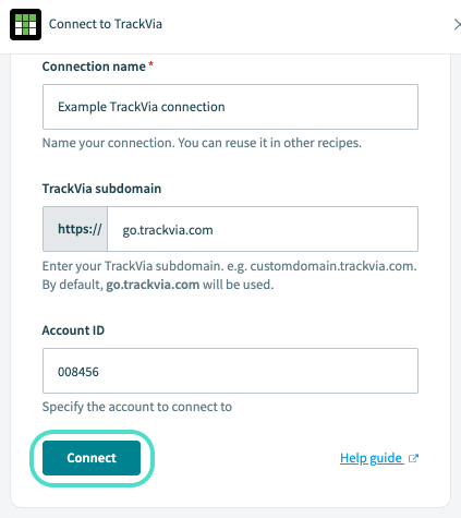 TrackVia connection