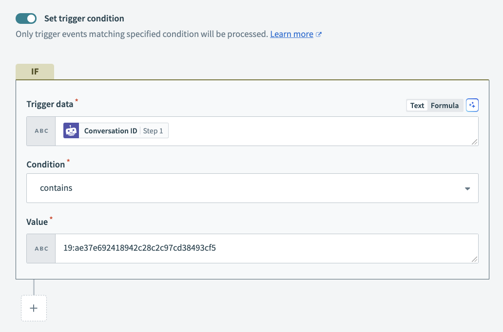 Configure an IF condition