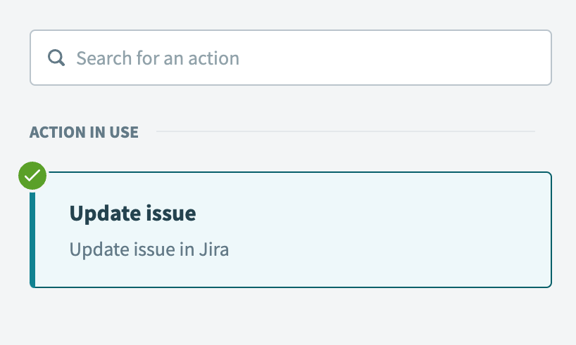 Select the Update issue action