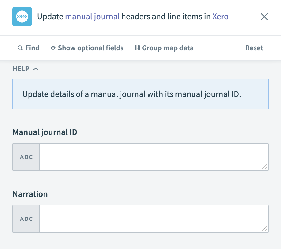 Update manual journal and line items action