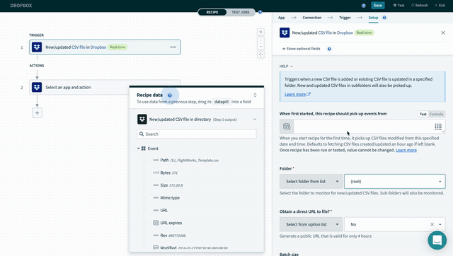 New/updated CSV file in directory