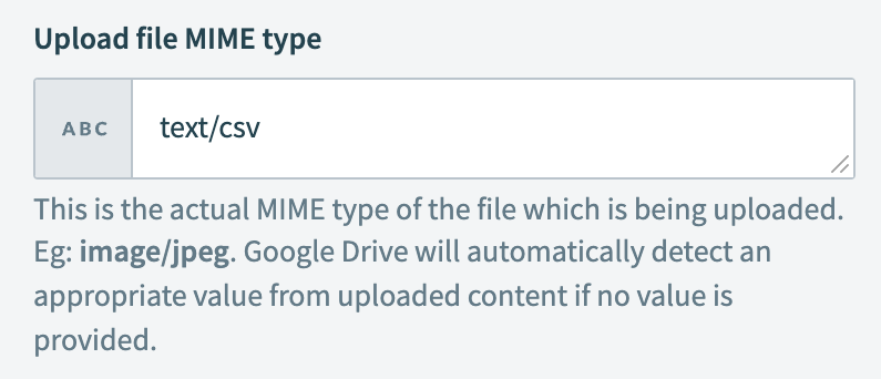 Specify the file type