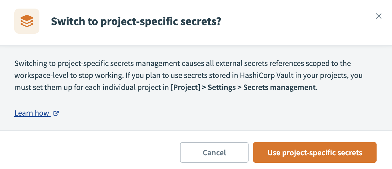 Use project-specific secrets