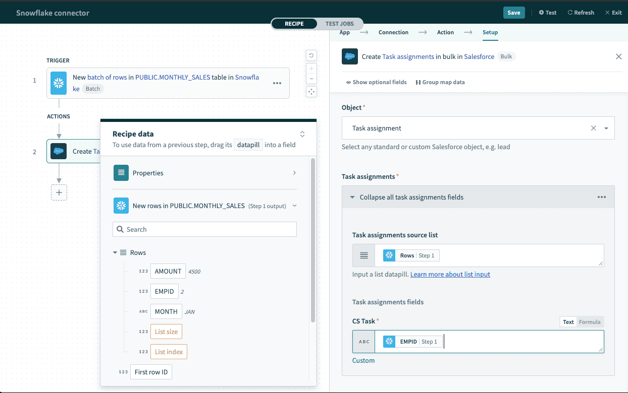 Using batch trigger output